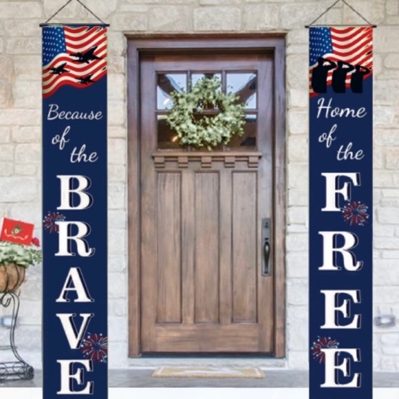 Other - 🇺🇸Home of The Free Because Of The Brave Oxford Cloth Patriotic Double Banners!
